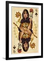 Queen of Spades - Playing Card-Lantern Press-Framed Art Print