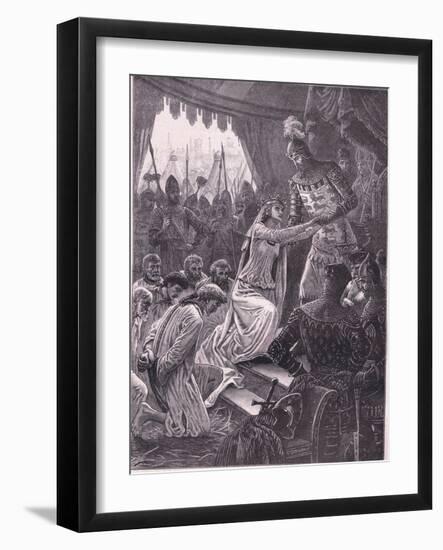 Queen Philippa Interceding for the Burghers of Calais Ad 1347-Charles Gregory-Framed Giclee Print