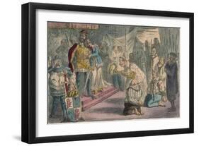 Queen Philippa Interceding with Edward III for the Six Burgesses of Calais, 1850-John Leech-Framed Giclee Print