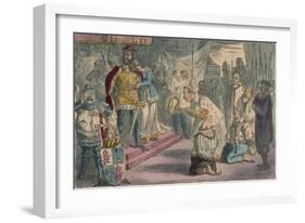 Queen Philippa Interceding with Edward III for the Six Burgesses of Calais, 1850-John Leech-Framed Giclee Print