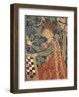 Queen Playing Chess, Detail of 15th Century German Tapestry-null-Framed Giclee Print