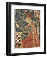 Queen Playing Chess, Detail of 15th Century German Tapestry-null-Framed Giclee Print