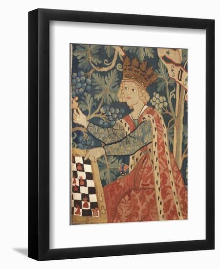 Queen Playing Chess, Detail of 15th Century German Tapestry-null-Framed Giclee Print