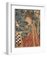 Queen Playing Chess, Detail of 15th Century German Tapestry-null-Framed Giclee Print