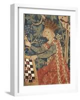 Queen Playing Chess, Detail of 15th Century German Tapestry-null-Framed Giclee Print