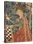 Queen Playing Chess, Detail of 15th Century German Tapestry-null-Stretched Canvas