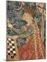 Queen Playing Chess, Detail of 15th Century German Tapestry-null-Mounted Giclee Print