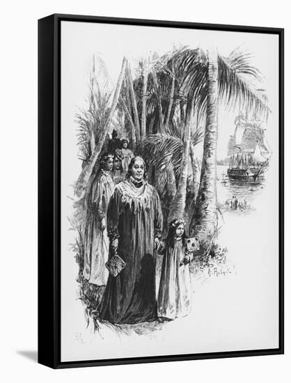 Queen Pomare IV (1827-77) of Tahiti, Illustration from "Le Mariage De Loti, Rarahu"-Pierre Loti-Framed Stretched Canvas