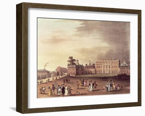 Queen's Palace, St. James's Park, from Ackermann's "Microcosm of London"-Thomas Rowlandson-Framed Giclee Print