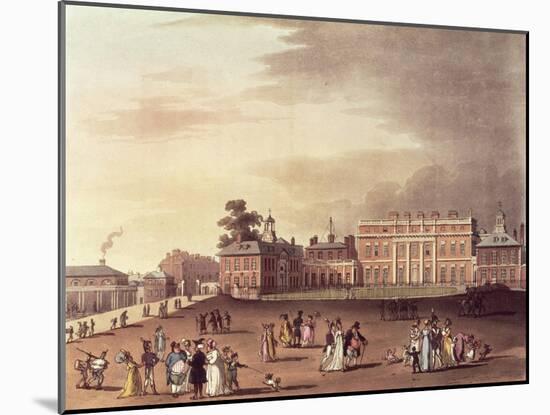 Queen's Palace, St. James's Park, from Ackermann's "Microcosm of London"-Thomas Rowlandson-Mounted Giclee Print