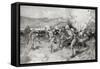 Queen's Royal West Surrey Regiment Leading the Central Attack During the Battle of Colenso-Louis Creswicke-Framed Stretched Canvas