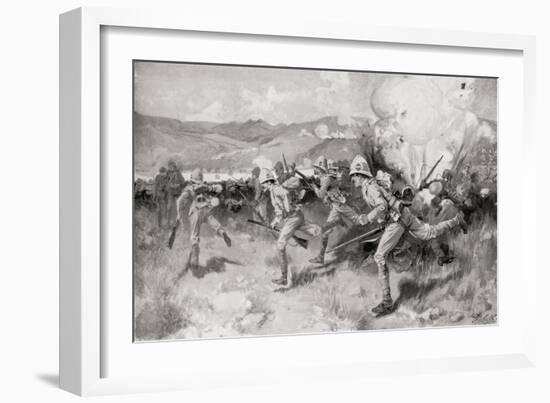 Queen's Royal West Surrey Regiment Leading the Central Attack During the Battle of Colenso-Louis Creswicke-Framed Giclee Print