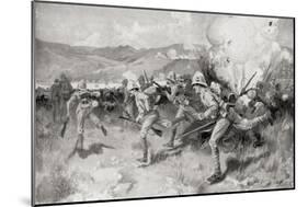 Queen's Royal West Surrey Regiment Leading the Central Attack During the Battle of Colenso-Louis Creswicke-Mounted Giclee Print