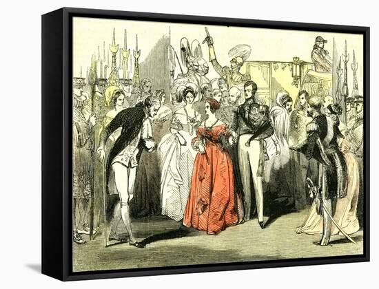 Queen's Visit to the Opera House 1846, London-null-Framed Stretched Canvas