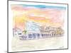 Queen St Front St Scene in Hamilton Bermuda at Sunset-M. Bleichner-Mounted Art Print