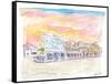 Queen St Front St Scene in Hamilton Bermuda at Sunset-M. Bleichner-Framed Stretched Canvas