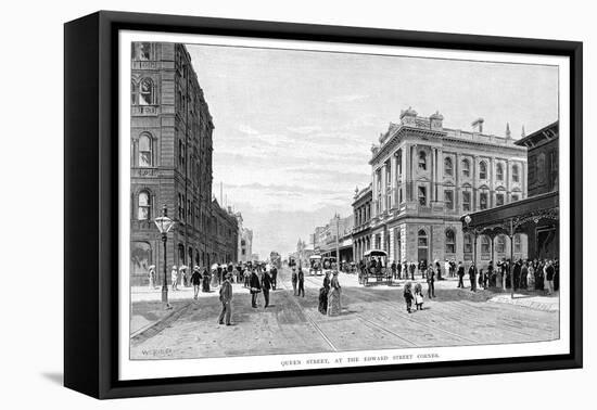 Queen Street, at the Edward Street Corner, Brisbane, 1860-WC Fitler-Framed Stretched Canvas