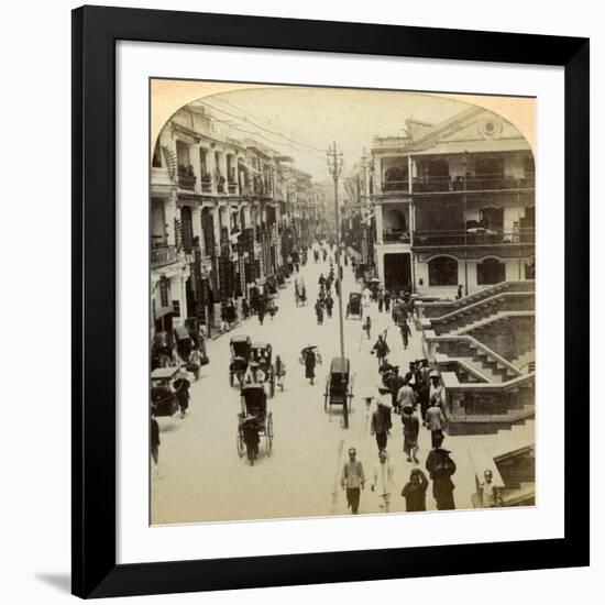 Queen Street, Hong Kong, China, 1896-Strohmeyer and Wyman-Framed Giclee Print