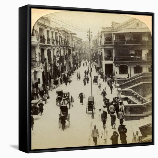 Queen Street, Hong Kong, China, 1896-Strohmeyer and Wyman-Framed Stretched Canvas