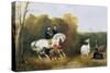 Queen Victoria (1819-1901) and Prince Albert (1819-61) Viewing the Llamas in the House Park,…-Gourlay Steel-Stretched Canvas