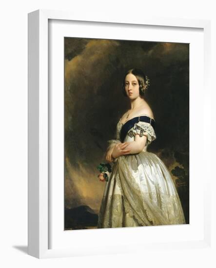 Queen Victoria (1837-1901) 1842-Franz Xaver Winterhalter-Framed Giclee Print