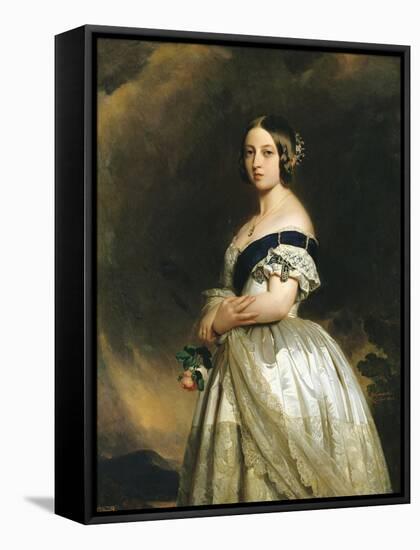 Queen Victoria (1837-1901) 1842-Franz Xaver Winterhalter-Framed Stretched Canvas