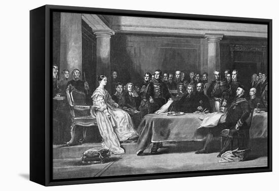 Queen Victoria and Council in Conference-null-Framed Stretched Canvas