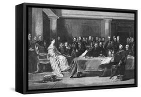 Queen Victoria and Council in Conference-null-Framed Stretched Canvas