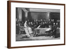 Queen Victoria and Council in Conference-null-Framed Giclee Print