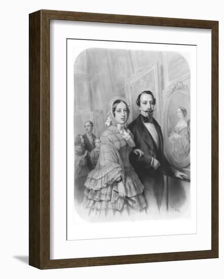 Queen Victoria and Napoleon III Emperor of France, Visiting the Art Gallery in Paris-Emile Lassalle-Framed Giclee Print