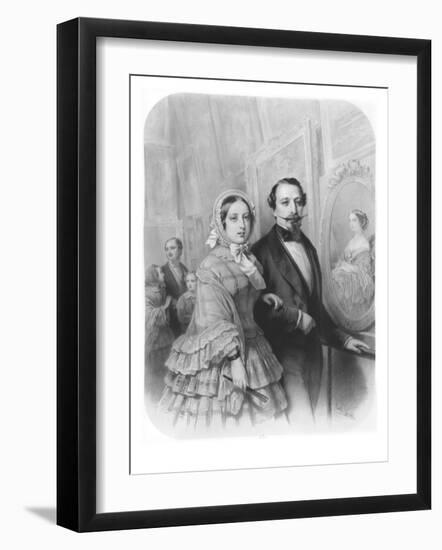 Queen Victoria and Napoleon III Emperor of France, Visiting the Art Gallery in Paris-Emile Lassalle-Framed Giclee Print