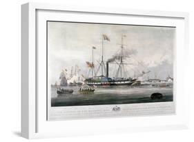 Queen Victoria and Prince Albert Arriving at the Royal Dockyard, Woolwich, Kent, 1843-E Duncan-Framed Giclee Print