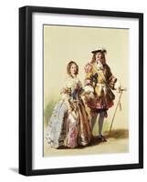 Queen Victoria and Prince Albert Wearing Clothes of the Restoration for their Ball in 1851-null-Framed Giclee Print