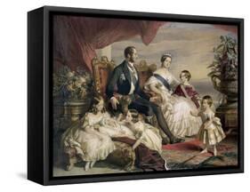 Queen Victoria and Prince Albert with Five of the Their Children, 1846-Franz Xaver Winterhalter-Framed Stretched Canvas