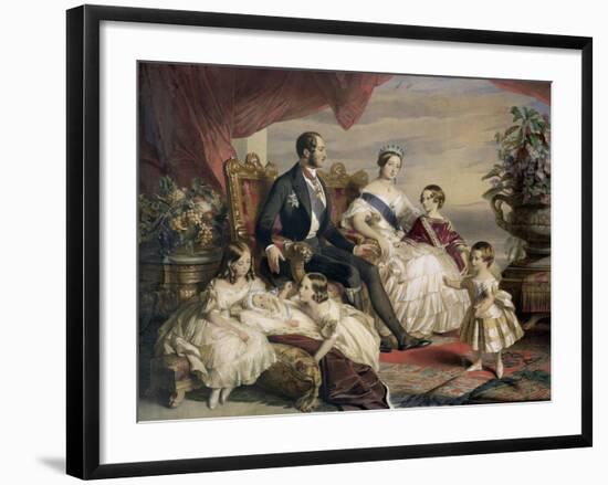 Queen Victoria and Prince Albert with Five of the Their Children, 1846-Franz Xaver Winterhalter-Framed Giclee Print