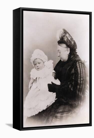 Queen Victoria and Prince Alexander Albert as Baby-null-Framed Stretched Canvas