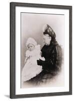 Queen Victoria and Prince Alexander Albert as Baby-null-Framed Photographic Print