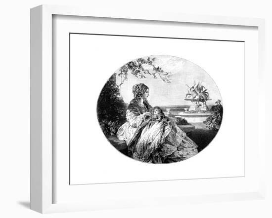 Queen Victoria and Prince Arthur, 1850-Franz Xaver Winterhalter-Framed Giclee Print