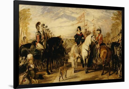 Queen Victoria and the Duke of Wellington Reviewing the Life Guards, 1839-Edwin Henry Landseer-Framed Giclee Print