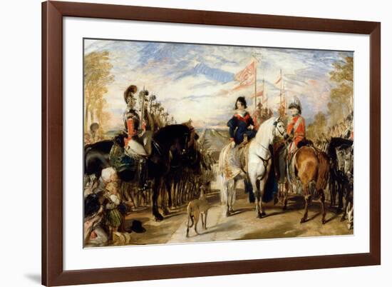 Queen Victoria and the Duke of Wellington reviewing the Life Guards, 1839-Edwin Landseer-Framed Giclee Print