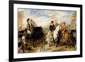 Queen Victoria and the Duke of Wellington reviewing the Life Guards, 1839-Edwin Landseer-Framed Giclee Print