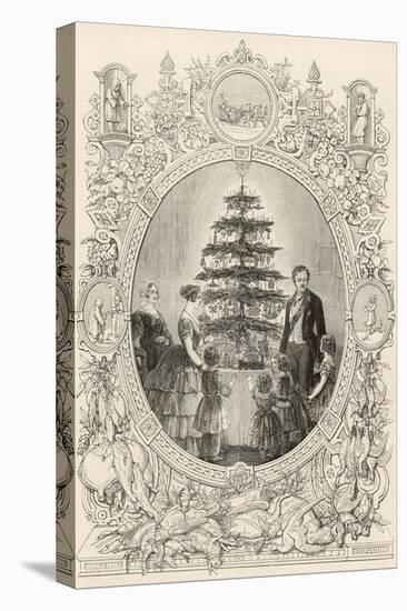 Queen Victoria and the Royal Children Gather Round the Christmas Tree-null-Stretched Canvas