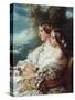 Queen Victoria and Victoire, Duchess de Nemours-Franz Xaver Winterhalter-Stretched Canvas