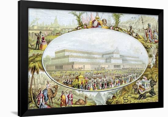 Queen Victoria Arriving to Open the Great Exhibition at the Crystal Palace, London, 1851-Le Blond-Framed Giclee Print