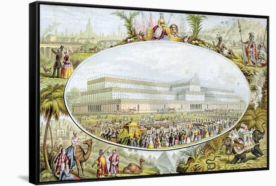 Queen Victoria Arriving to Open the Great Exhibition at the Crystal Palace, London, 1851-Le Blond-Framed Stretched Canvas