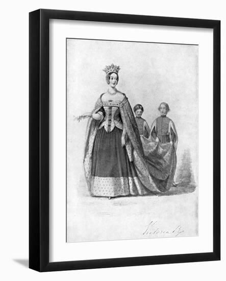 Queen Victoria as Queen Philippa at the Plantagenet Ball, Buckingham Palace, C1840s-null-Framed Giclee Print