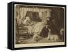 Queen Victoria at a Cottage Bedside at Osborne-null-Framed Stretched Canvas