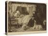 Queen Victoria at a Cottage Bedside at Osborne-null-Stretched Canvas