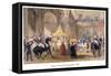 Queen Victoria at Temple Bar, London, 1837-Henry Warren-Framed Stretched Canvas