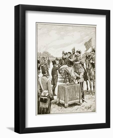 Queen Victoria at the First Presentation Fo the Victoria Cross-English School-Framed Giclee Print